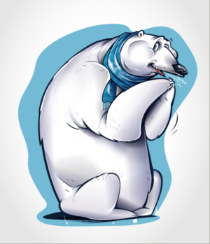 Need a cartoon style polar. Bear blowing on his hands as though he is warming them | Character Design by Suprakash 3