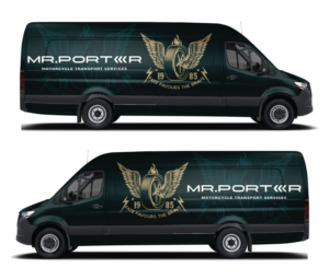 Mr.Porter motorcycle transport services | Car Wrap Design by White Diary