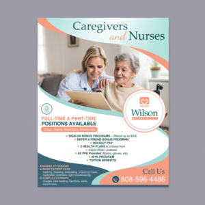 Recruiting ad for Caregivers and Nurses | Werbe-Design von DA.