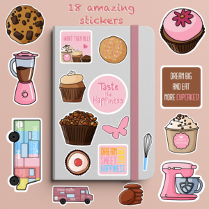 Cupcake Baking Sticker collection (branded) | Diseño de Sticker por Anass J