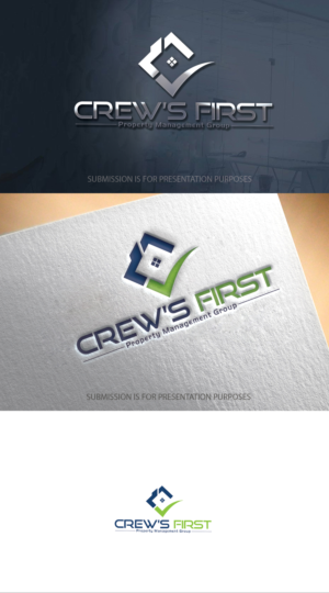 The name of the LLC is “Crew’s First Property Management Group” | Logo Design by graphicevolution