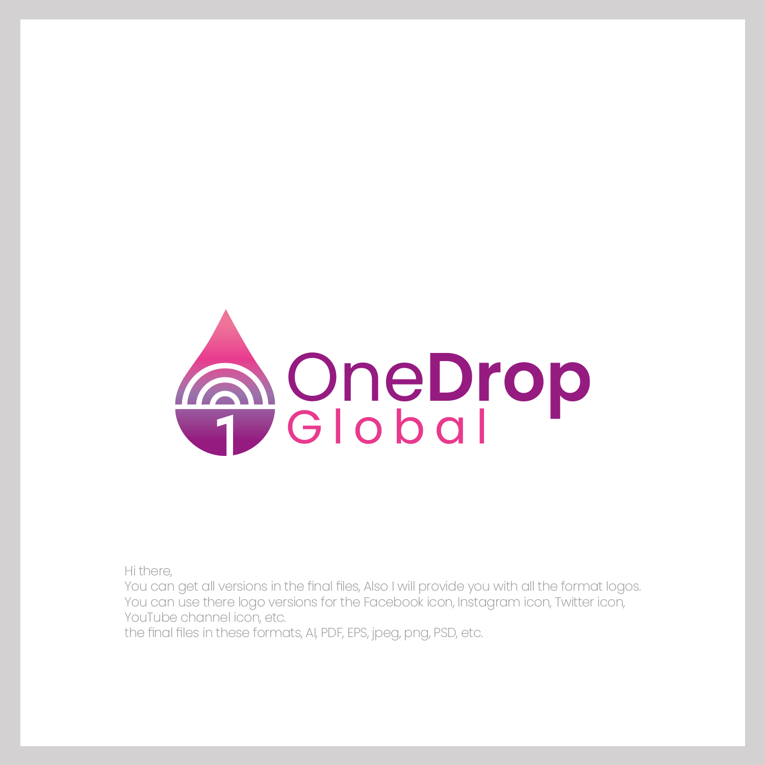 Design de Logo par MG.graphics pour One Drop Global | Design #27513943