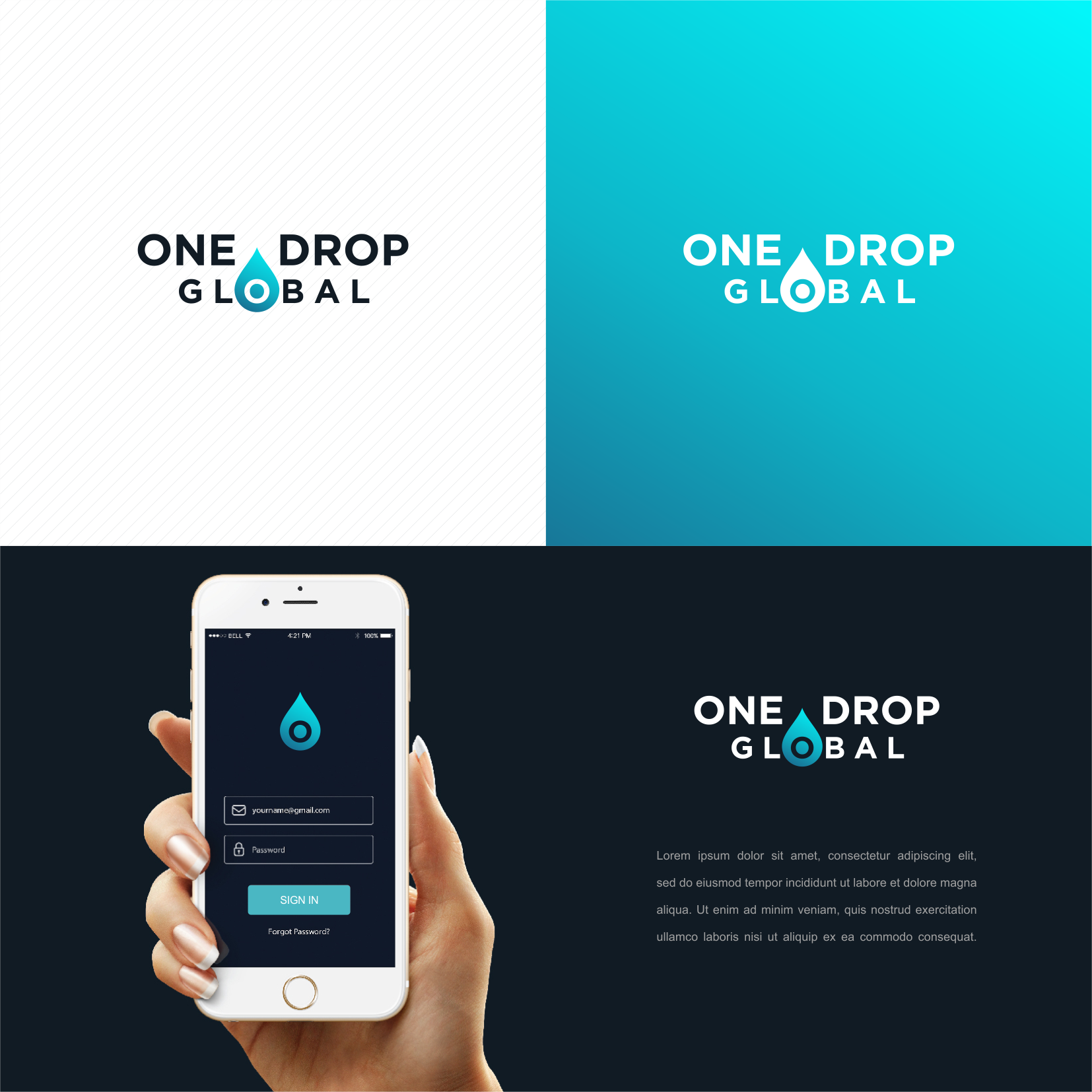 Logo Design by rochman 2 for One Drop Global | Design #27507409