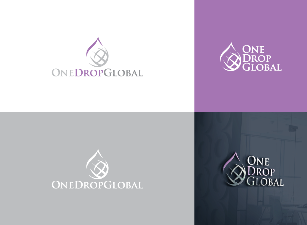 Logo Design by Cre@8ive.Colors for One Drop Global | Design #27479320