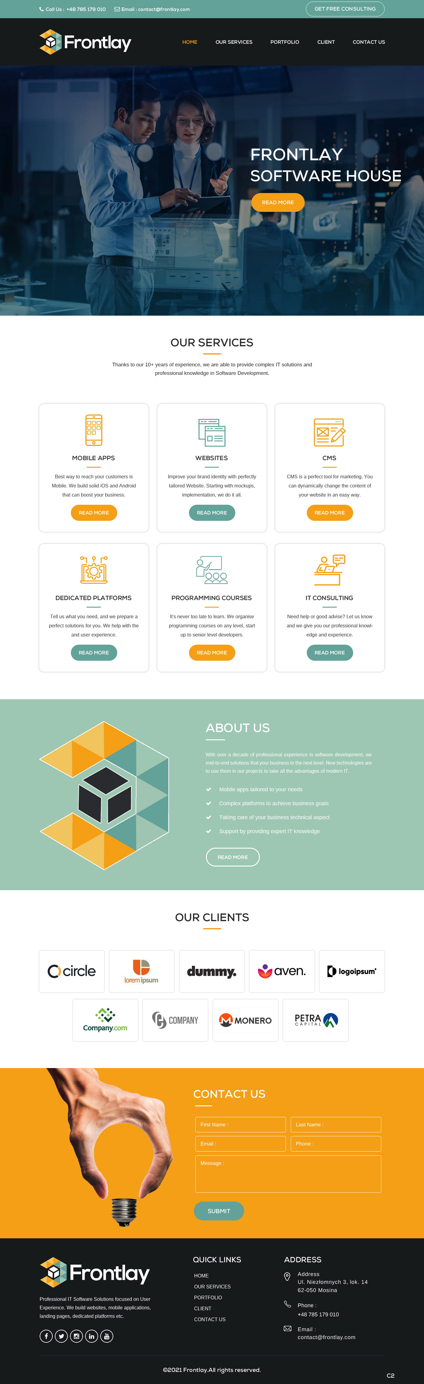 Web Design by pb for Frontlay Bartosz Bialas | Design #27468459