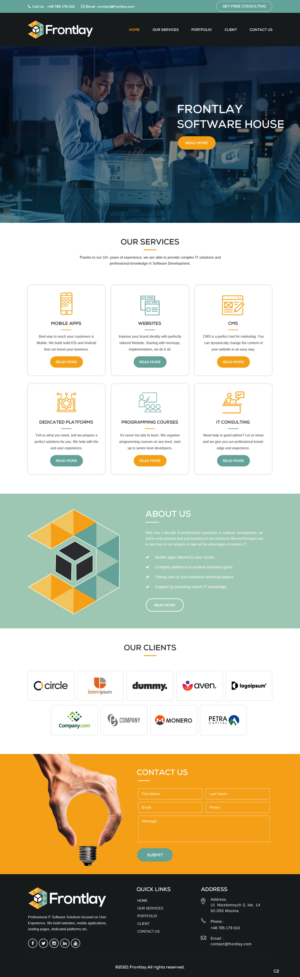 Web Design by pb for Frontlay Bartosz Bialas | Design: #27468459