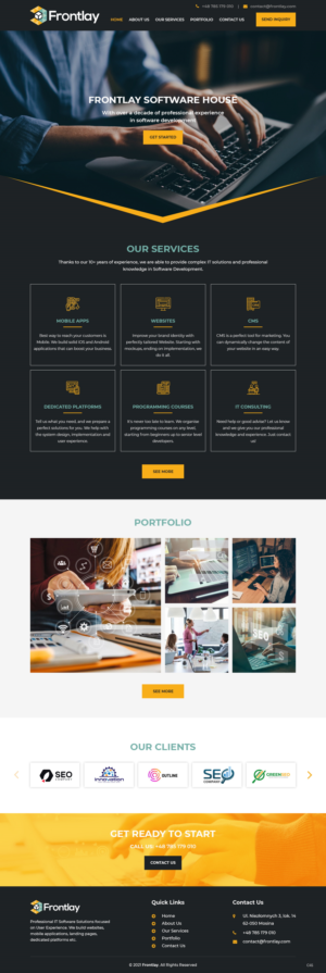 Web Design by pb for Frontlay Bartosz Bialas | Design: #27468463