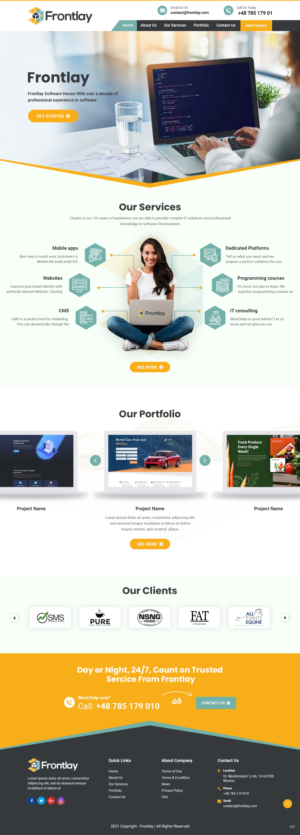 Web Design by pb for Frontlay Bartosz Bialas | Design: #27492697