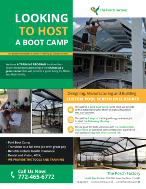 Pool Screen Enclosure Building a Career  Boot Camp! | Diseño de Flyer por tanya_gaysina59