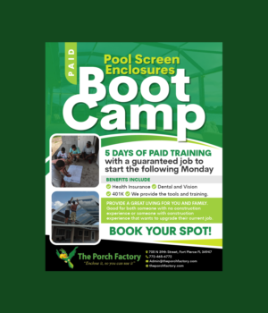 Pool Screen Enclosure Building a Career  Boot Camp! | Diseño de Flyer por Benson M.