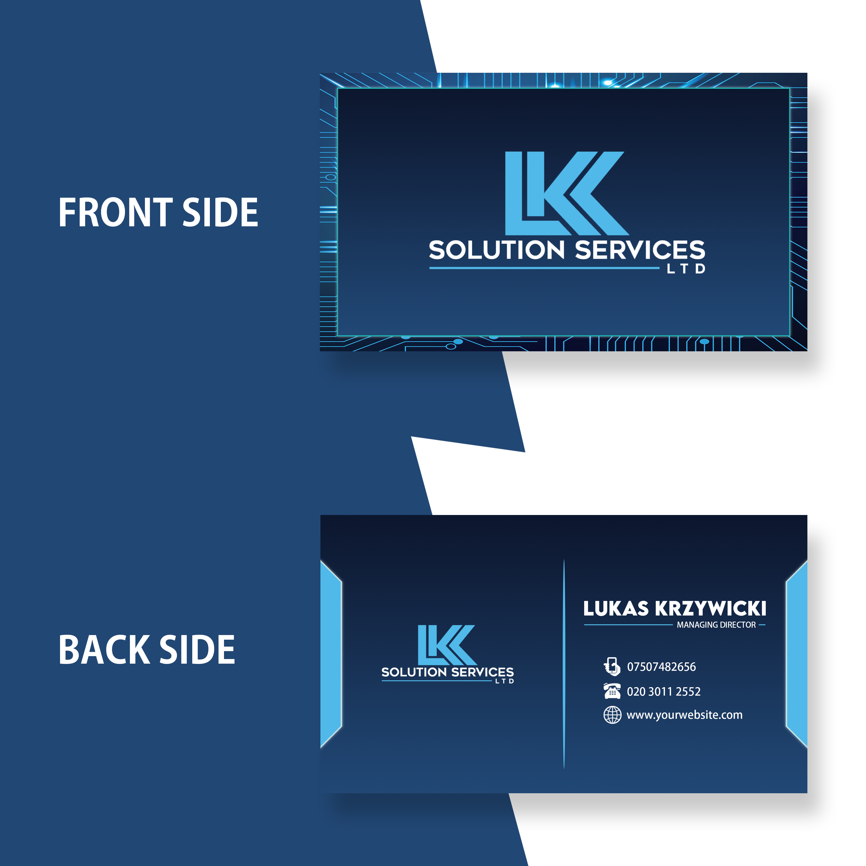 Business Card Design by Wasif.Designz for LKK SOLUTION SERVICES LTD | Design #27469638