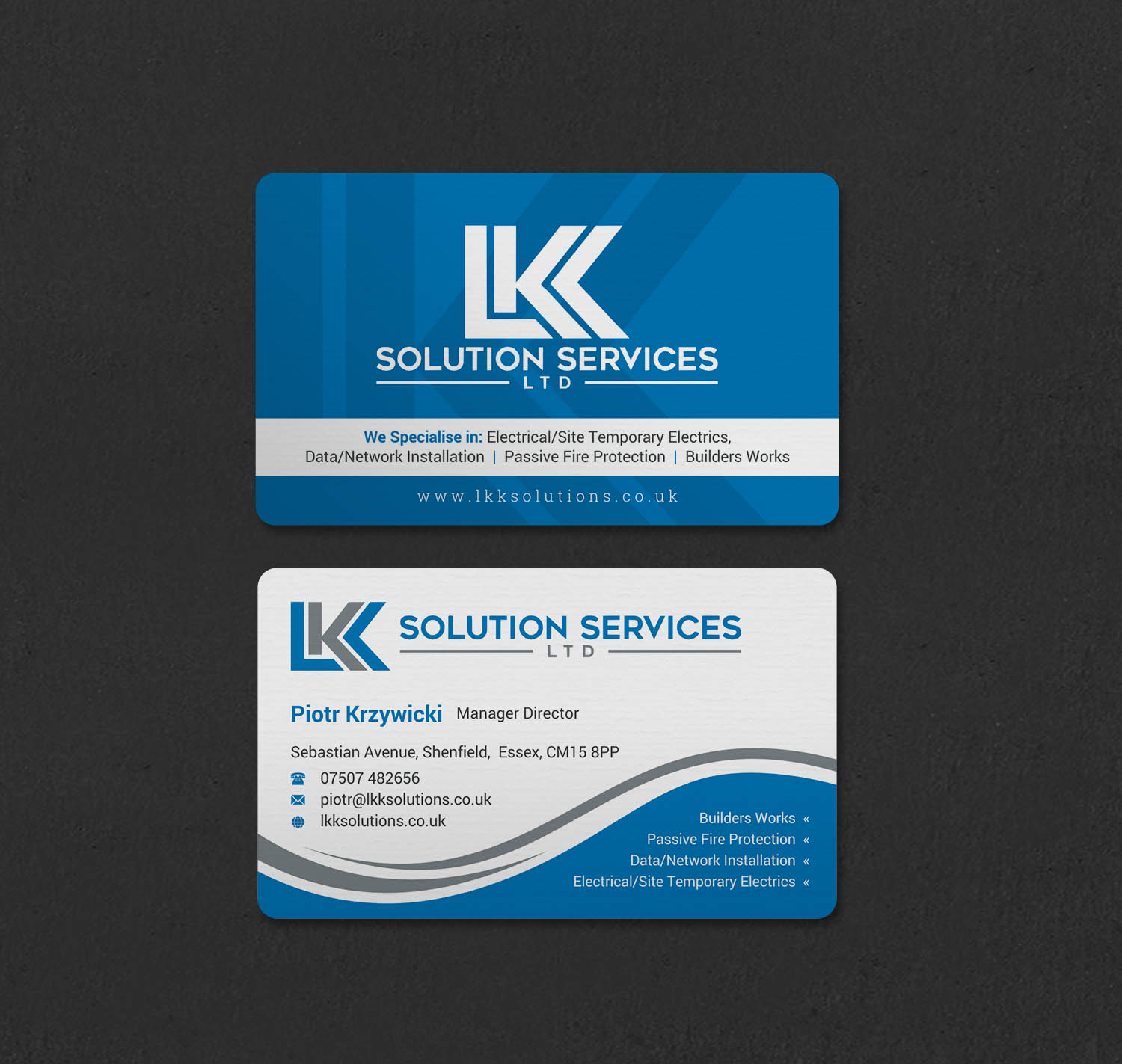 Business Card Design by INDIAN_Ashok for LKK SOLUTION SERVICES LTD | Design #27466267