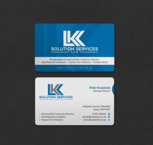 Business Card Design by INDIAN_Ashok for LKK SOLUTION SERVICES LTD | Design: #27466268