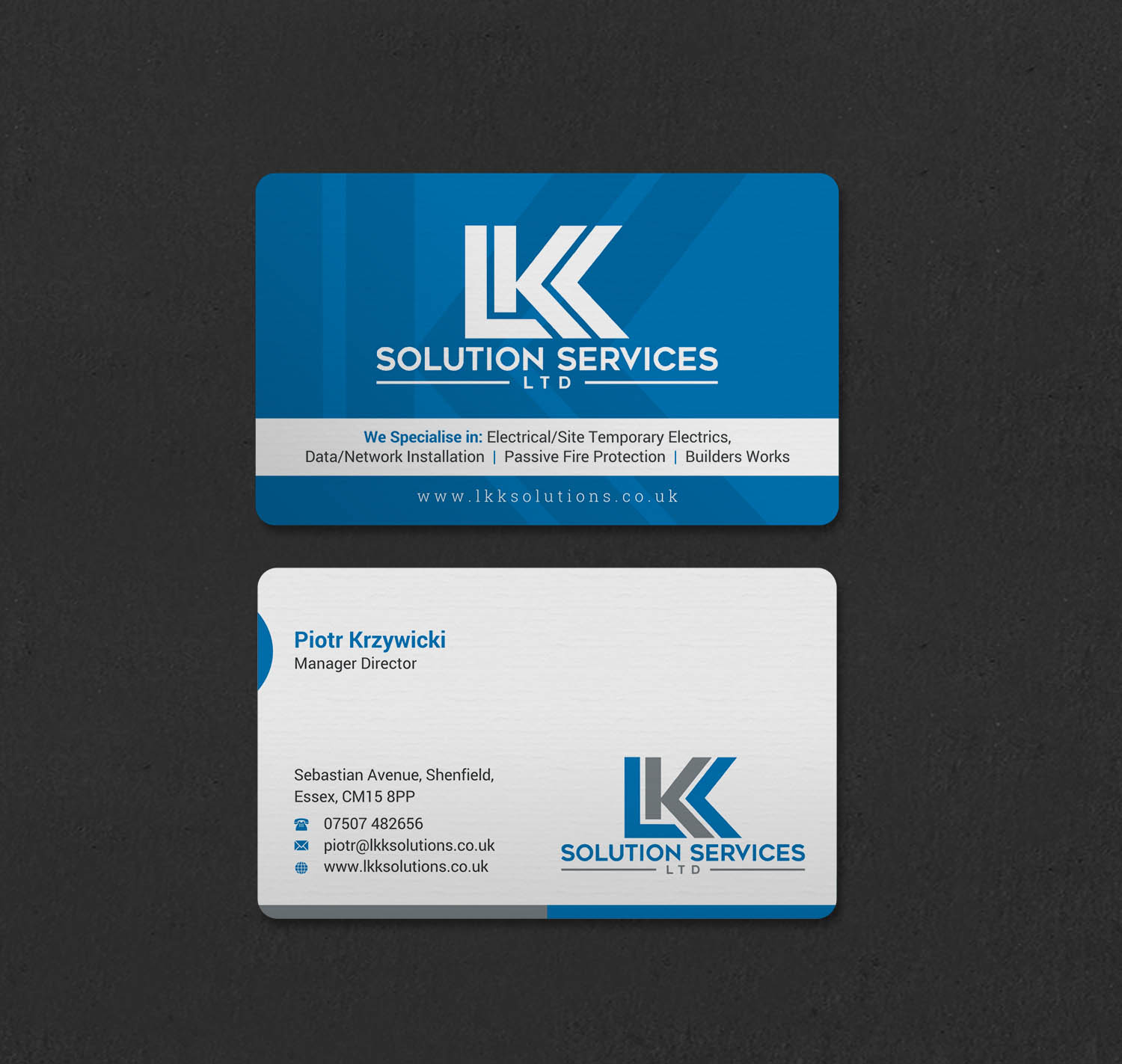 Business Card Design by INDIAN_Ashok for LKK SOLUTION SERVICES LTD | Design #27466272