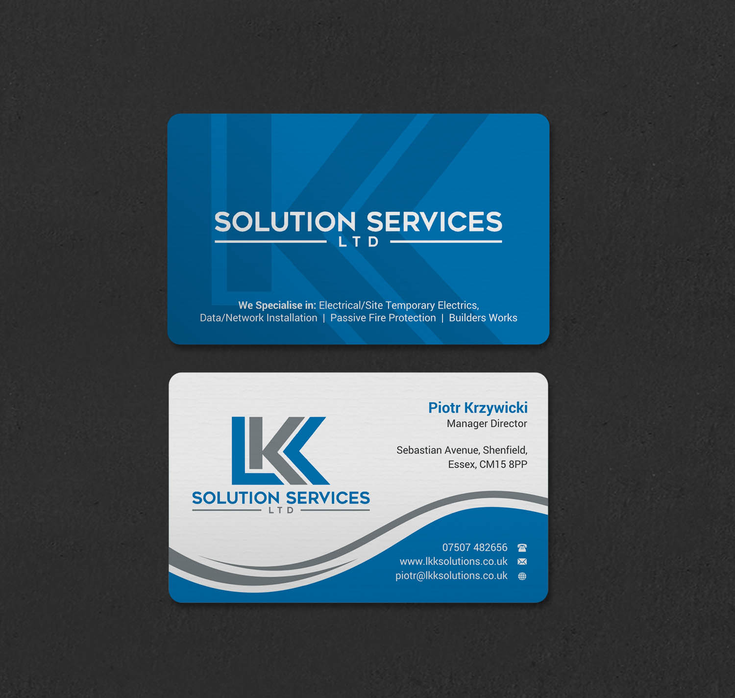 Business Card Design by INDIAN_Ashok for LKK SOLUTION SERVICES LTD | Design #27466279