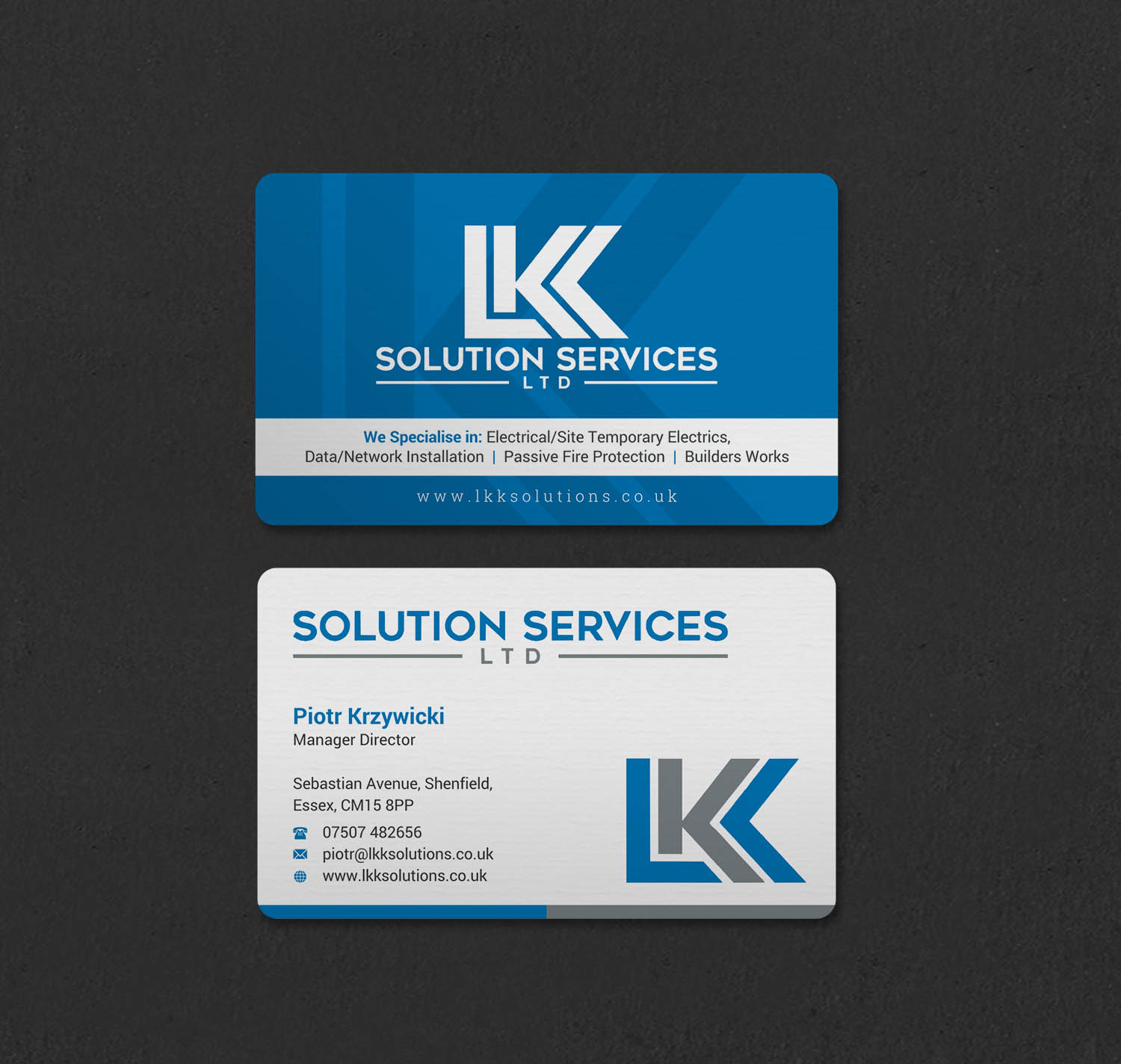 Diseño de Tarjeta de Presentación por INDIAN_Ashok para LKK SOLUTION SERVICES LTD | Diseño #27466281