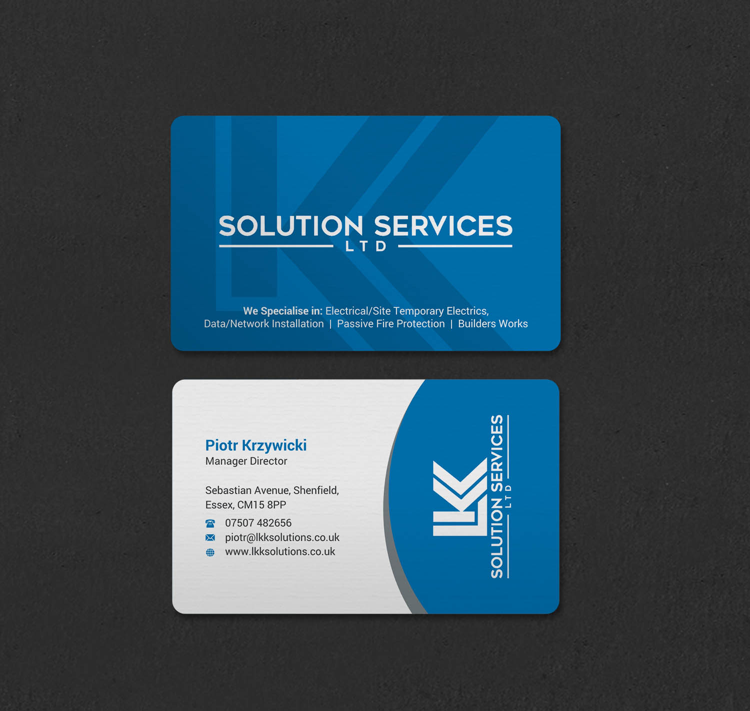 Diseño de Tarjeta de Presentación por INDIAN_Ashok para LKK SOLUTION SERVICES LTD | Diseño #27466283