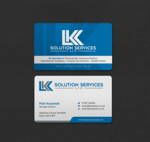 Business Card Design by INDIAN_Ashok for LKK SOLUTION SERVICES LTD | Design: #27466285