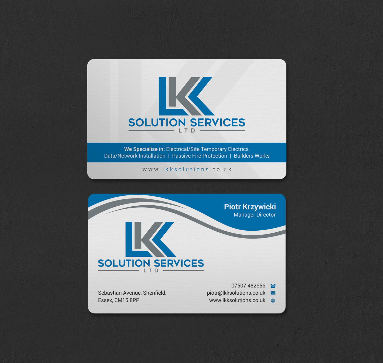 Diseño de Tarjeta de Presentación por INDIAN_Ashok para LKK SOLUTION SERVICES LTD | Diseño #27466287