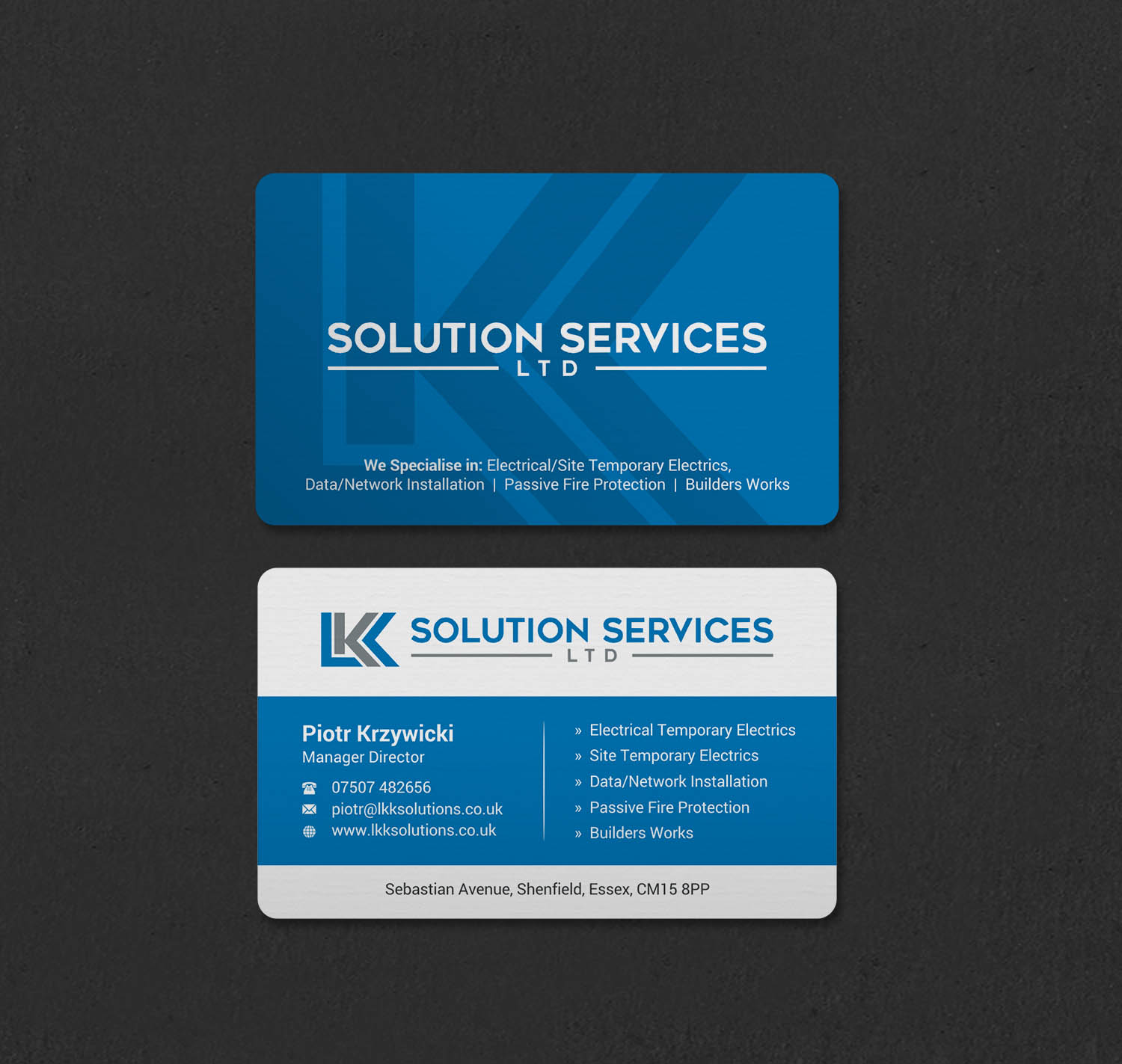 Business Card Design by INDIAN_Ashok for LKK SOLUTION SERVICES LTD | Design #27466288