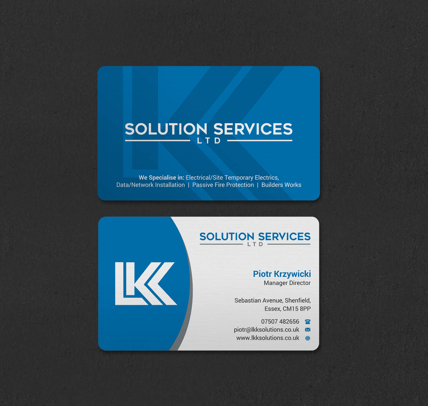 Business Card Design by INDIAN_Ashok for LKK SOLUTION SERVICES LTD | Design #27466293