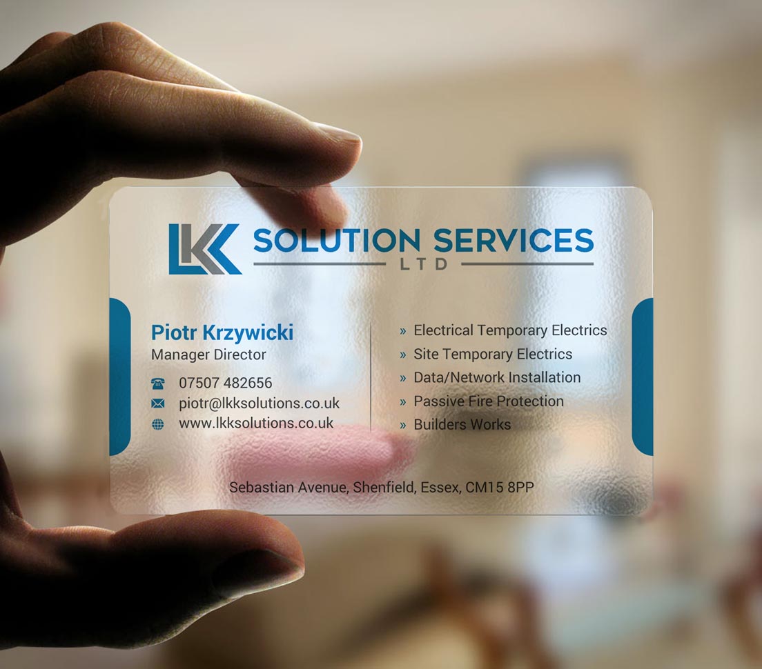 Business Card Design by INDIAN_Ashok for LKK SOLUTION SERVICES LTD | Design #27466376