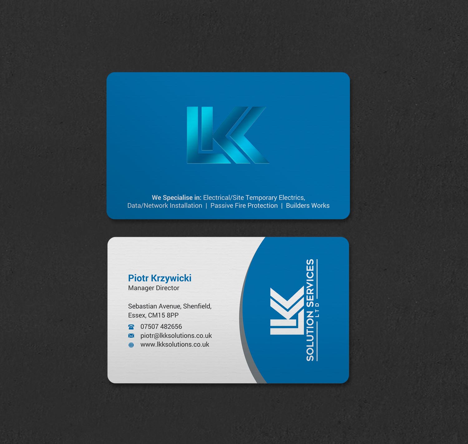 Business Card Design by INDIAN_Ashok for LKK SOLUTION SERVICES LTD | Design #27466378