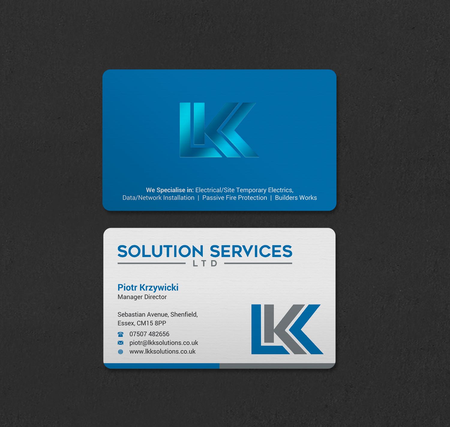 Business Card Design by INDIAN_Ashok for LKK SOLUTION SERVICES LTD | Design #27466394