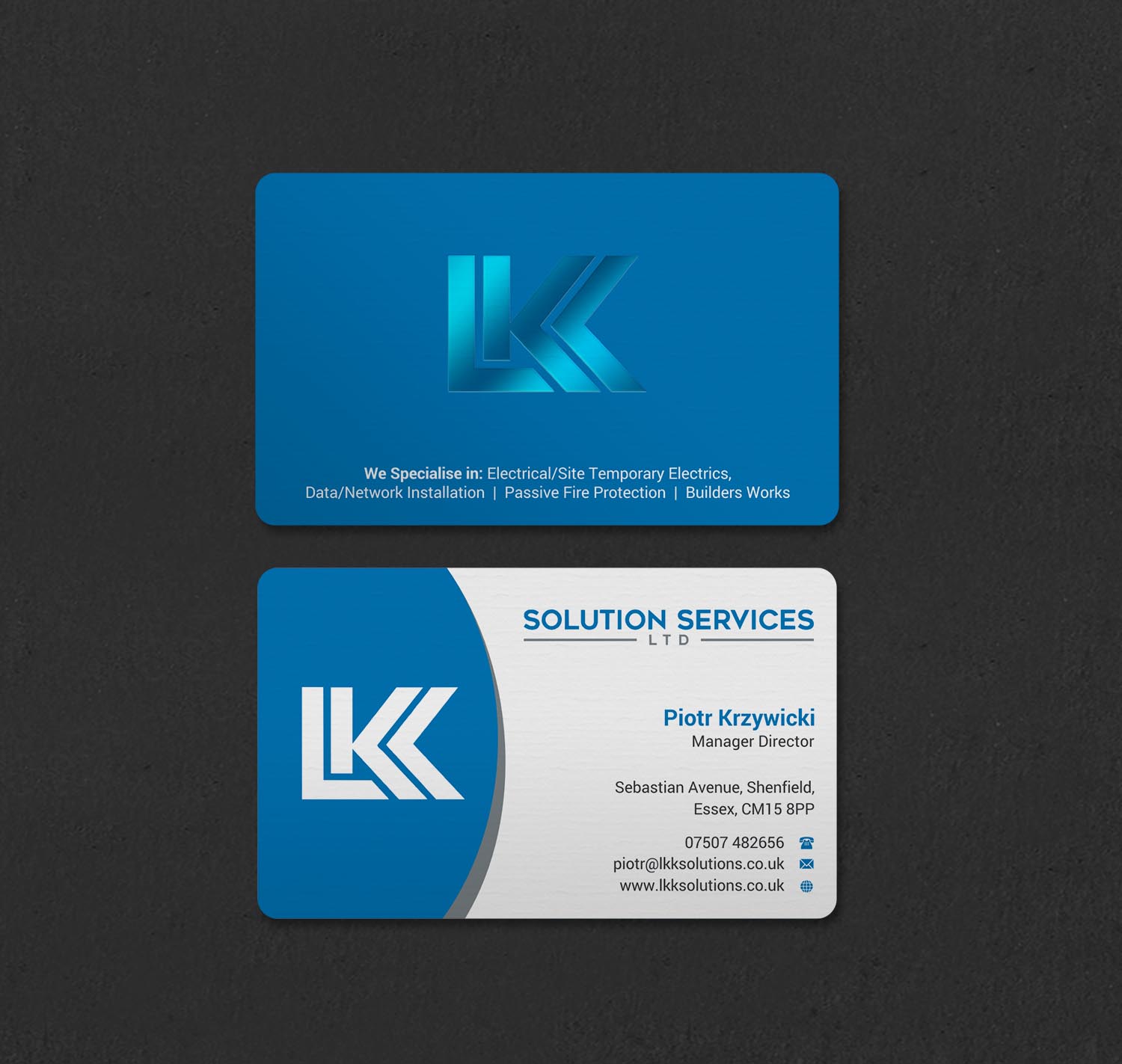 Business Card Design by INDIAN_Ashok for LKK SOLUTION SERVICES LTD | Design #27466403