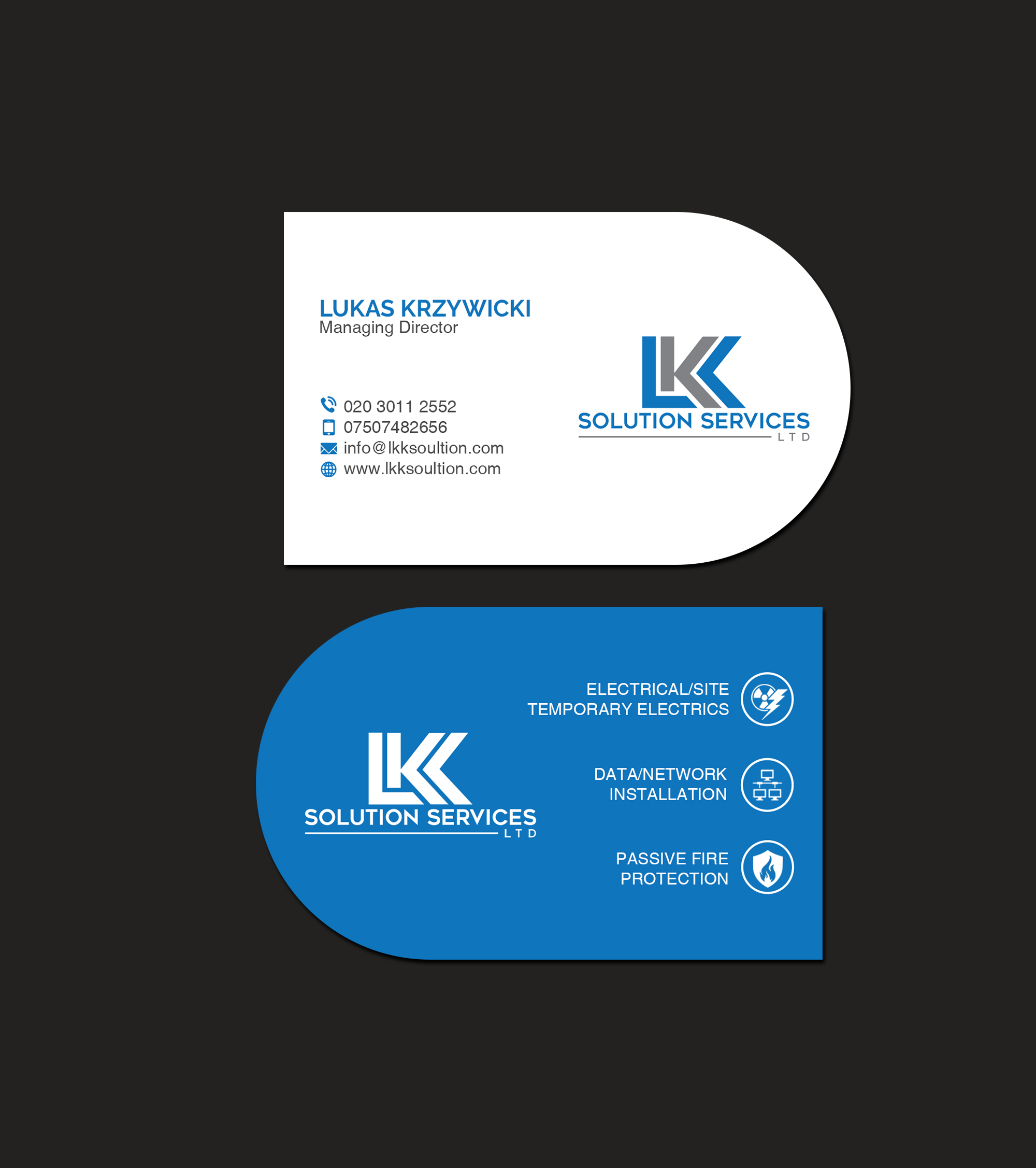 Business Card Design by Creations Box 2015 for LKK SOLUTION SERVICES LTD | Design #27500173