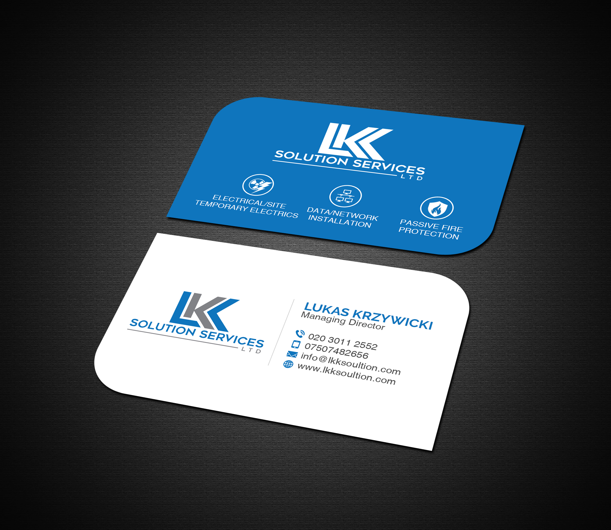 Business Card Design by Creations Box 2015 for LKK SOLUTION SERVICES LTD | Design #27500174