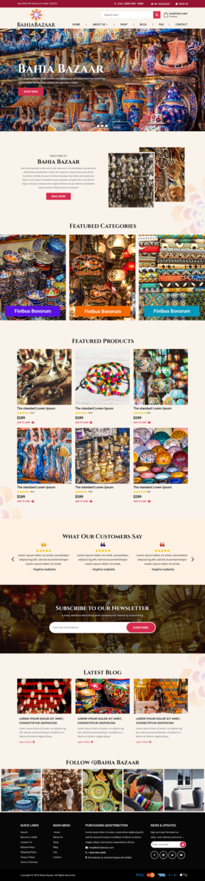 Web Design Bahia Bazaar is a market place for handcrafts products | Web Design by Titan Eagle