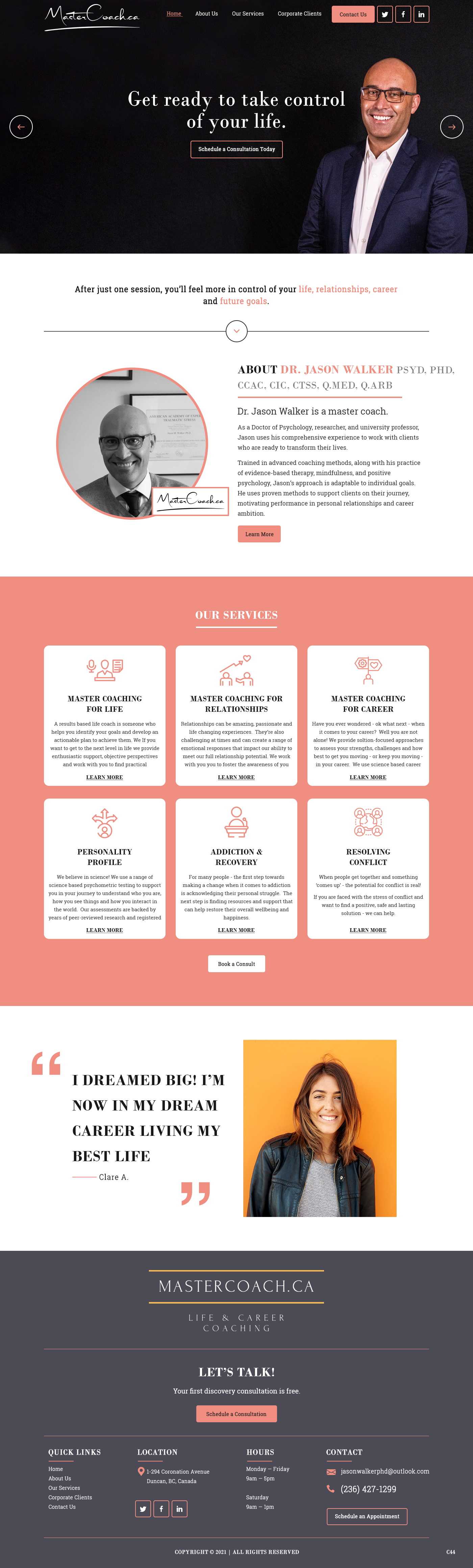 Web Design by pb for Jason Walker PhD Consulting Ltd | Design #27484512