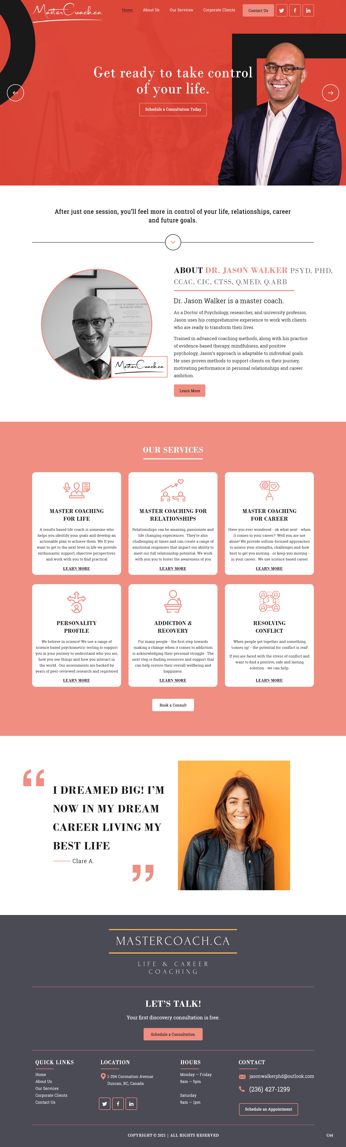 Web Design by pb for Jason Walker PhD Consulting Ltd | Design #27497780