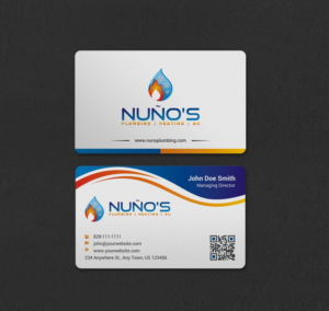 Business Card Design by INDIAN_Ashok for Justin Nuno HVAC & Plumbing LLC | Design: #27491343