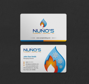 Business Card Design by INDIAN_Ashok for Justin Nuno HVAC & Plumbing LLC | Design: #27491345