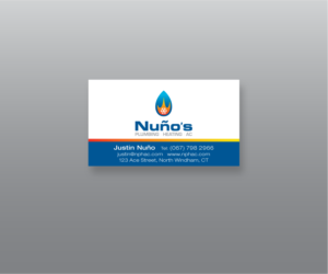 Business Card Design by bluejet for Justin Nuno HVAC & Plumbing LLC | Design: #27493716