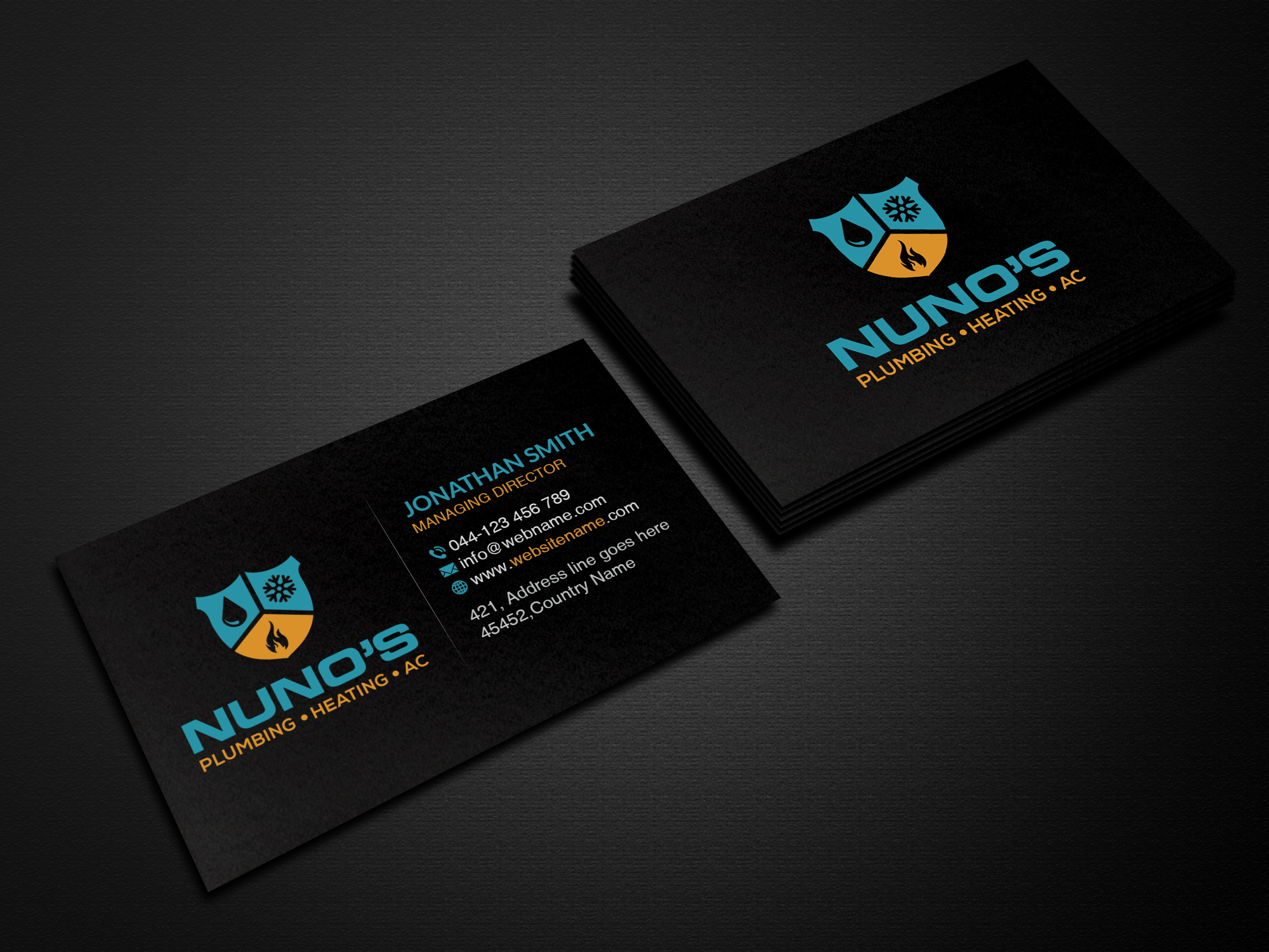 Diseño de Tarjeta de Presentación por Creations Box 2015 para Justin Nuno HVAC & Plumbing LLC | Diseño #27505791