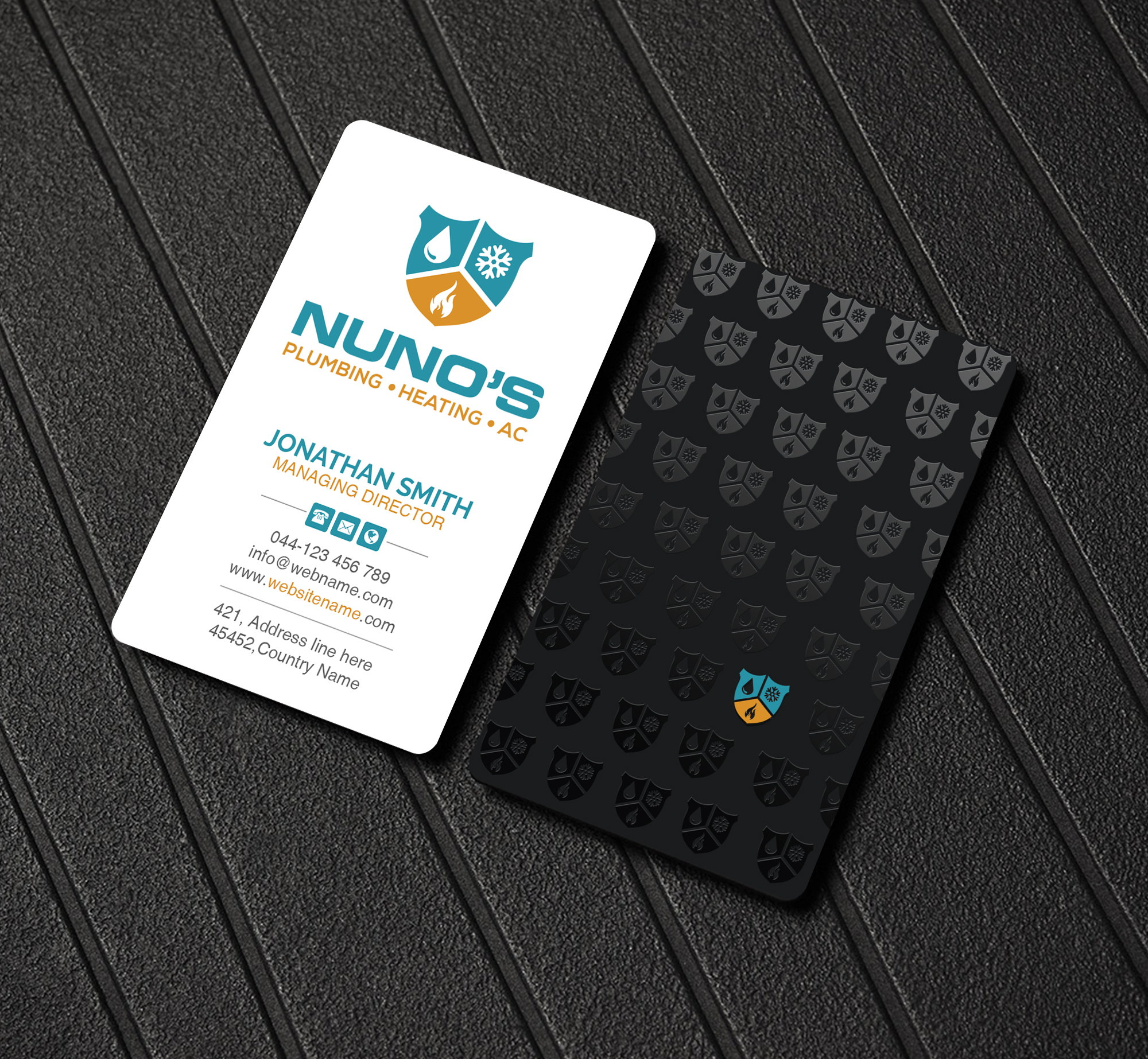 Diseño de Tarjeta de Presentación por Creations Box 2015 para Justin Nuno HVAC & Plumbing LLC | Diseño #27505806