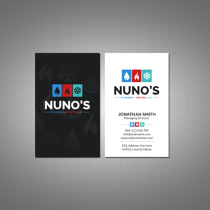 Business Card Design by Creations Box 2015 for Justin Nuno HVAC & Plumbing LLC | Design: #27506119