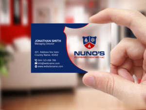 Business Card Design by Creations Box 2015 for Justin Nuno HVAC & Plumbing LLC | Design: #27506123