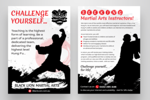 Need Instructors for martial arts school - special flyers to help | Flyer-Design von sun_design