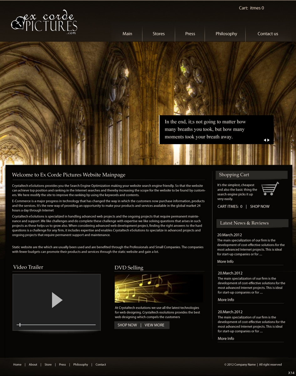 Web Design by pb for Ex Corde Pictures | Design #744647