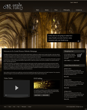 Web Design by pb for Ex Corde Pictures | Design: #744647