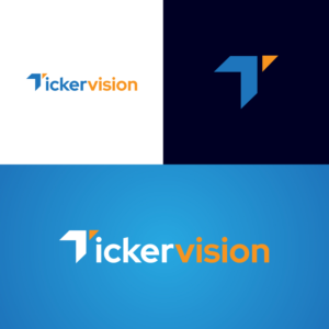 tickervision: The company name can be displayed as: tickervision, Tickervision, TickerVision or TICKERVISION depending on your (the designer’s) vision. | Logo Design by Radsky17