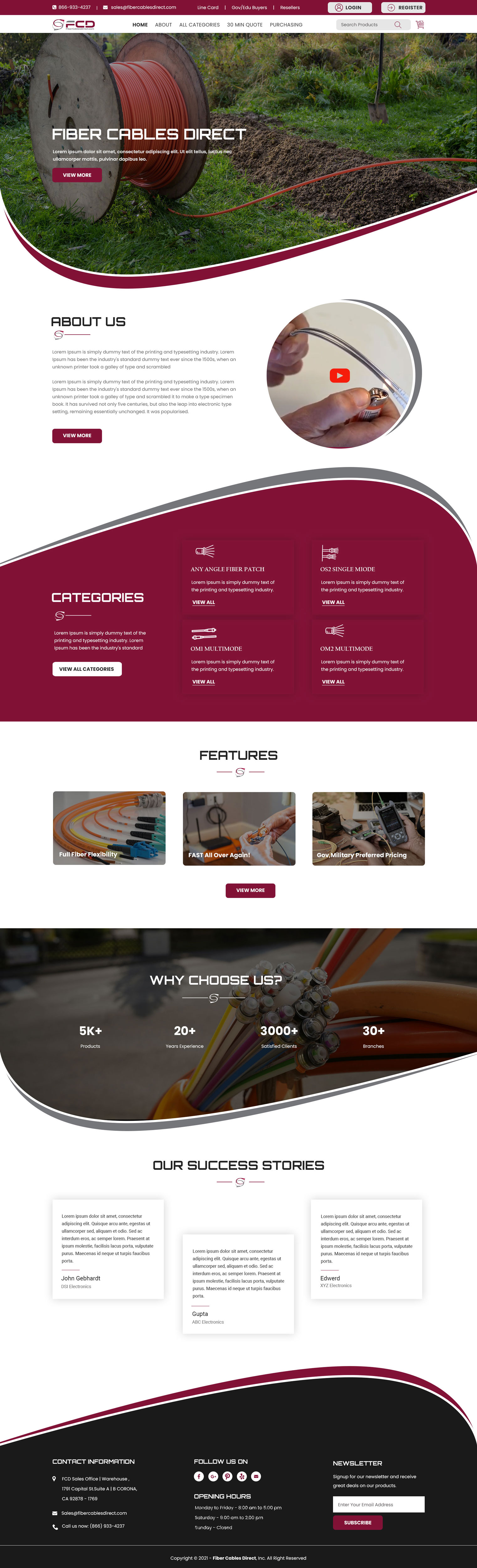 Web Design by VC for FiberCablesDirect.com | Design #27633456