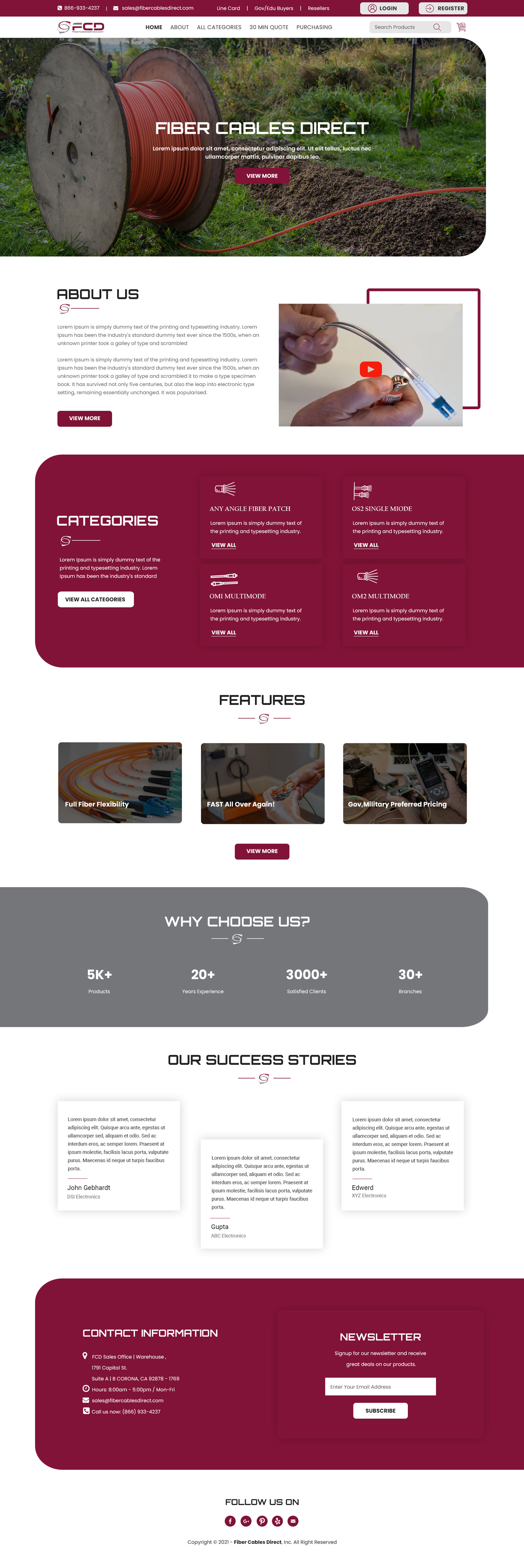Web Design by VC for FiberCablesDirect.com | Design #27633457