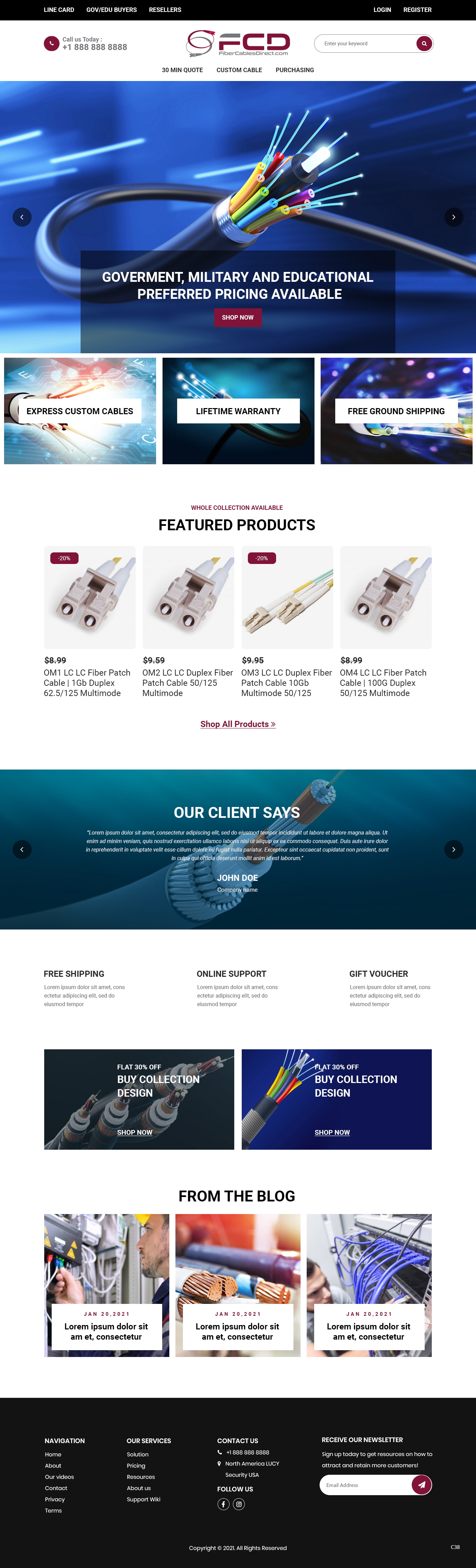 Web Design by pb for FiberCablesDirect.com | Design #27515727