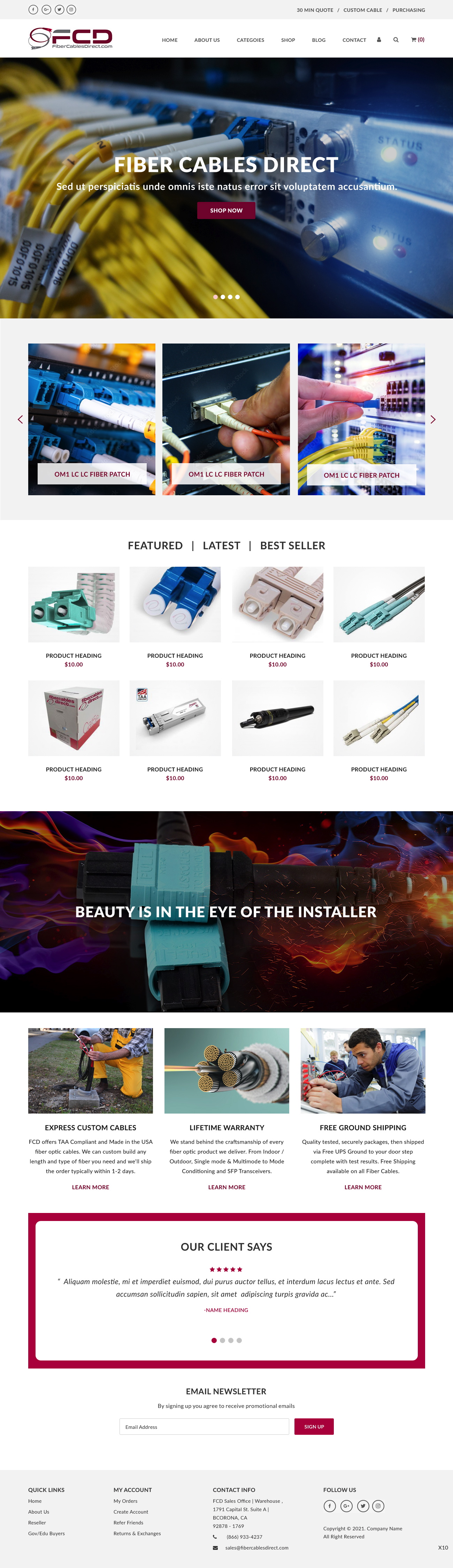 Web Design by pb for FiberCablesDirect.com | Design #27515730