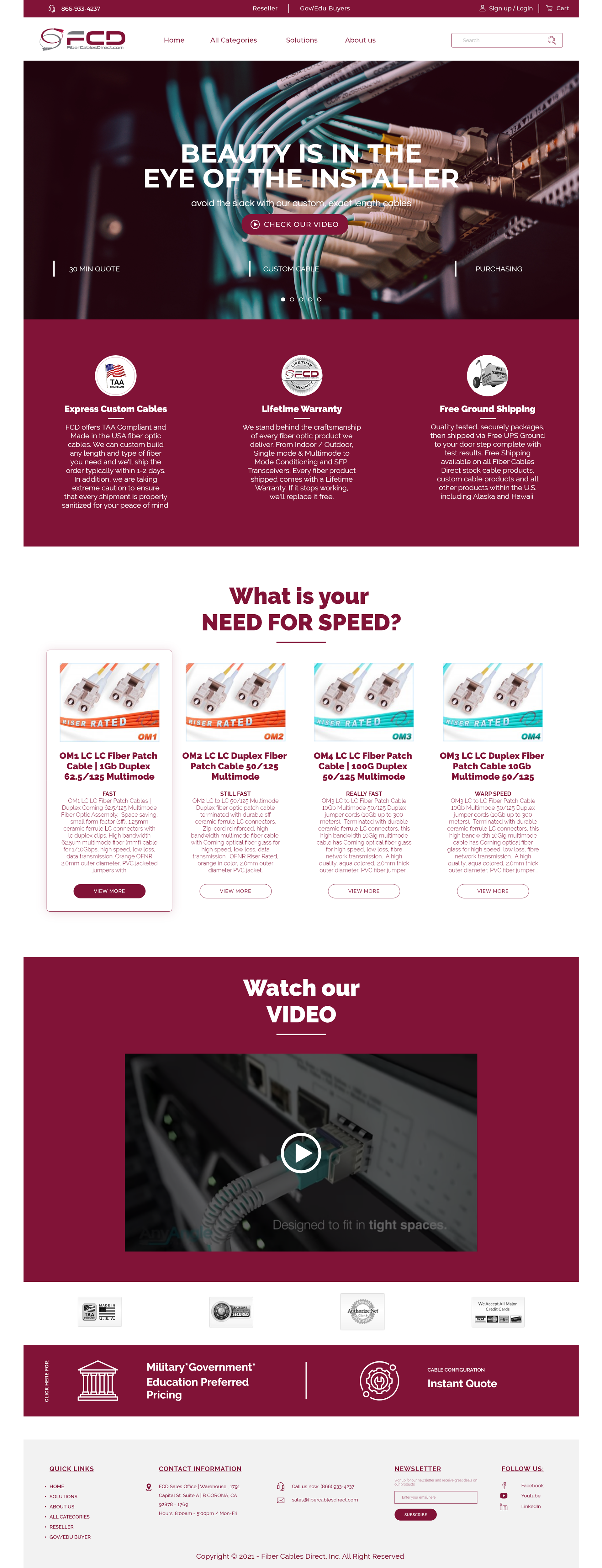 Web Design by aminhocain for FiberCablesDirect.com | Design #27546586